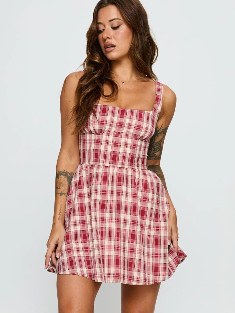 Princess Polly Ofeliah Mini Dress Red Check